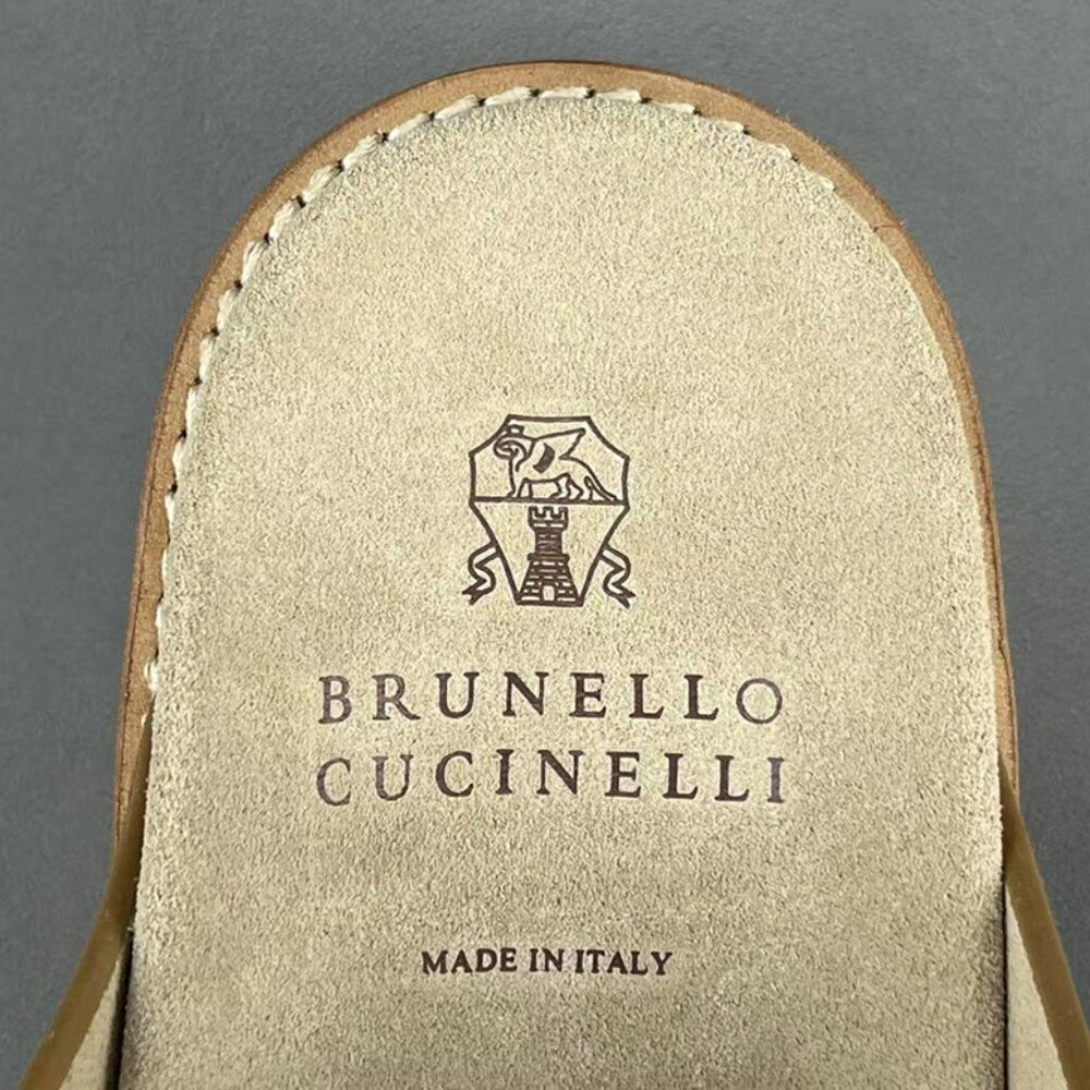 Brunello Cucinelli Slide Sandals In Suede - Picture 3 of 12